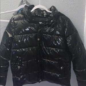 Shiny puffer coat
